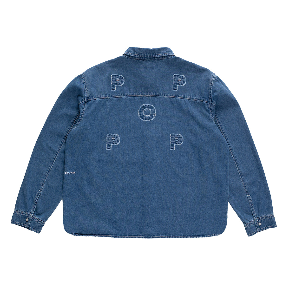 POP TRADING - CAMISA M/L APPLIQUE LOGO DENIM