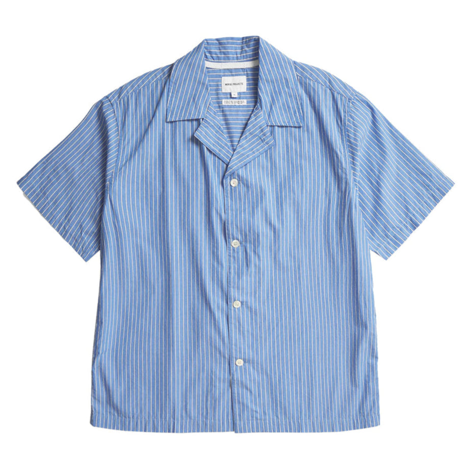 NORSE PROJECTS - CAMISA M/C MADS POPLIN STRIPE
