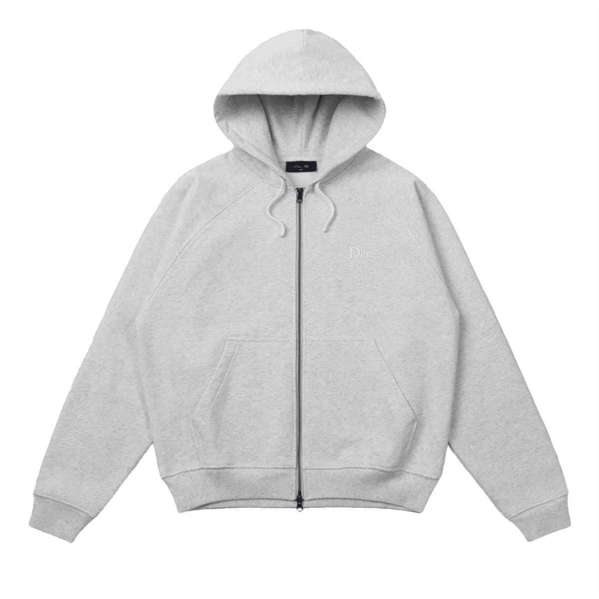 Dime | Small Logo Zip Hoodie - Heather Grey | 12 Pulgadas BCN