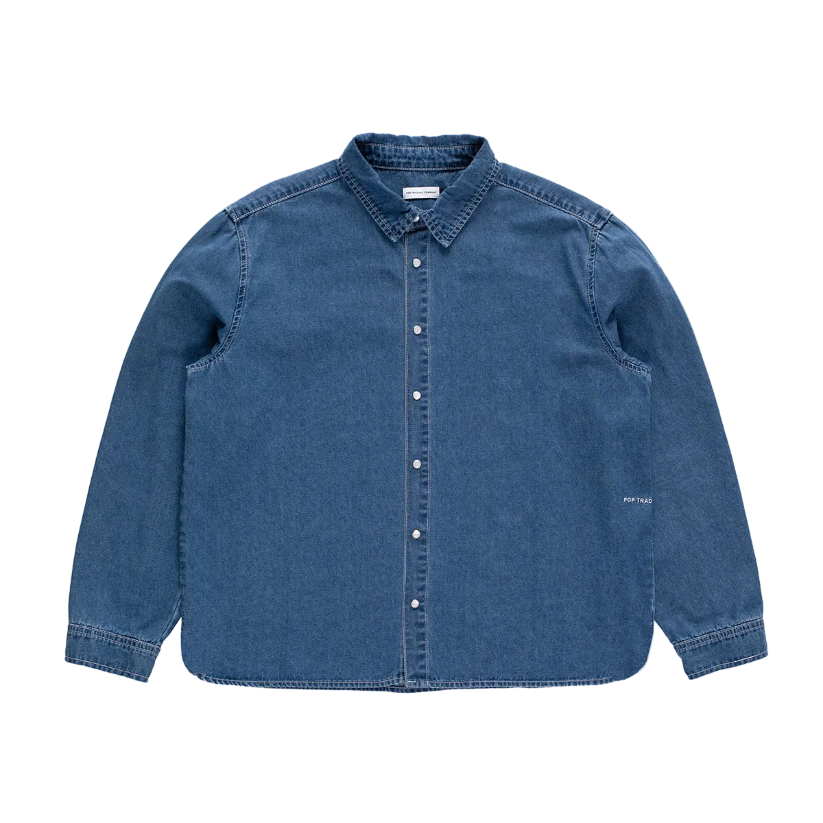 POP TRADING - M/L APPLIQUE LOGO DENIM SHIRT