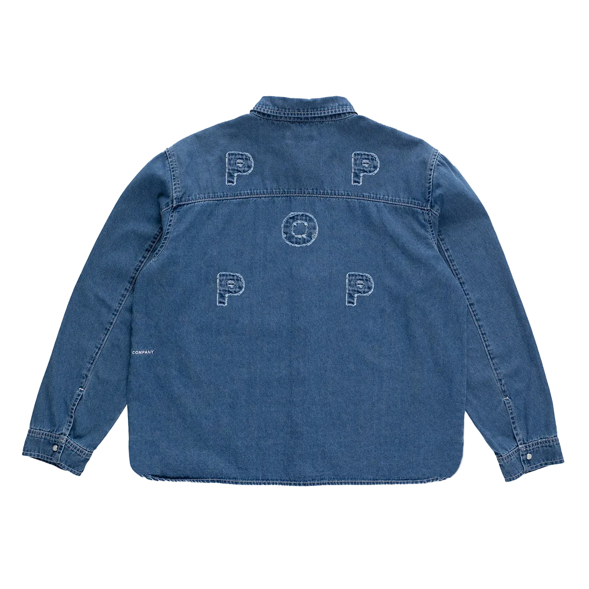 POP TRADING - M/L APPLIQUE LOGO DENIM SHIRT
