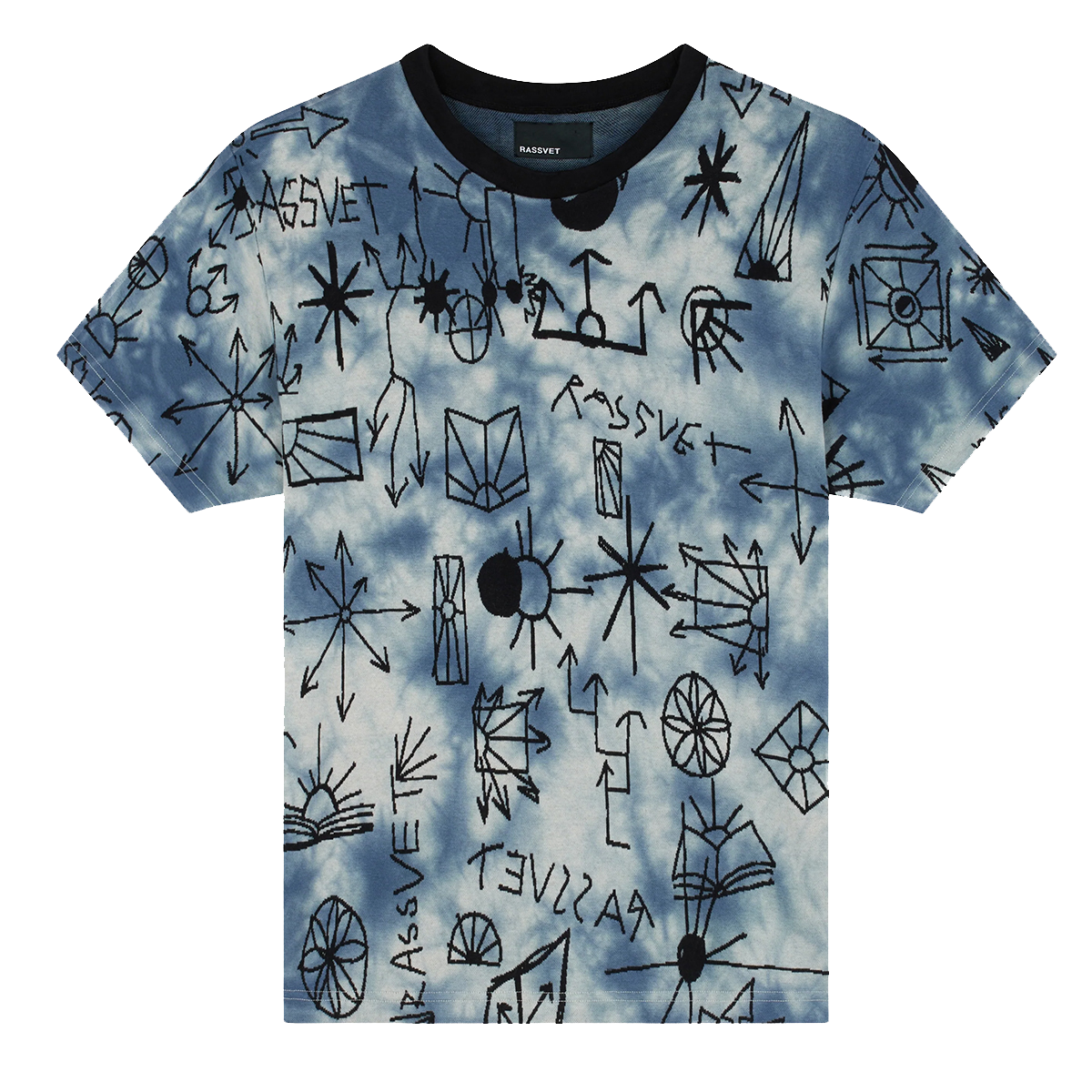 RASSVET - CAMISETA M/C SCRIBBLE JACQUARD TIE DYE
