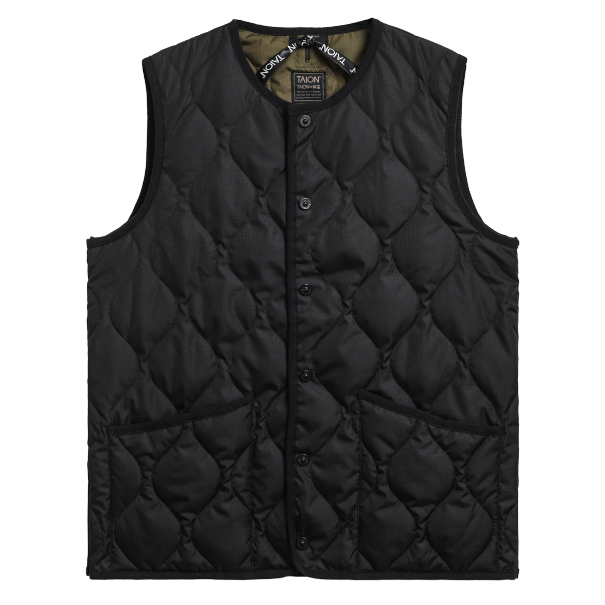 TAION - CHALECO BUTTON CREW NECK DOWN