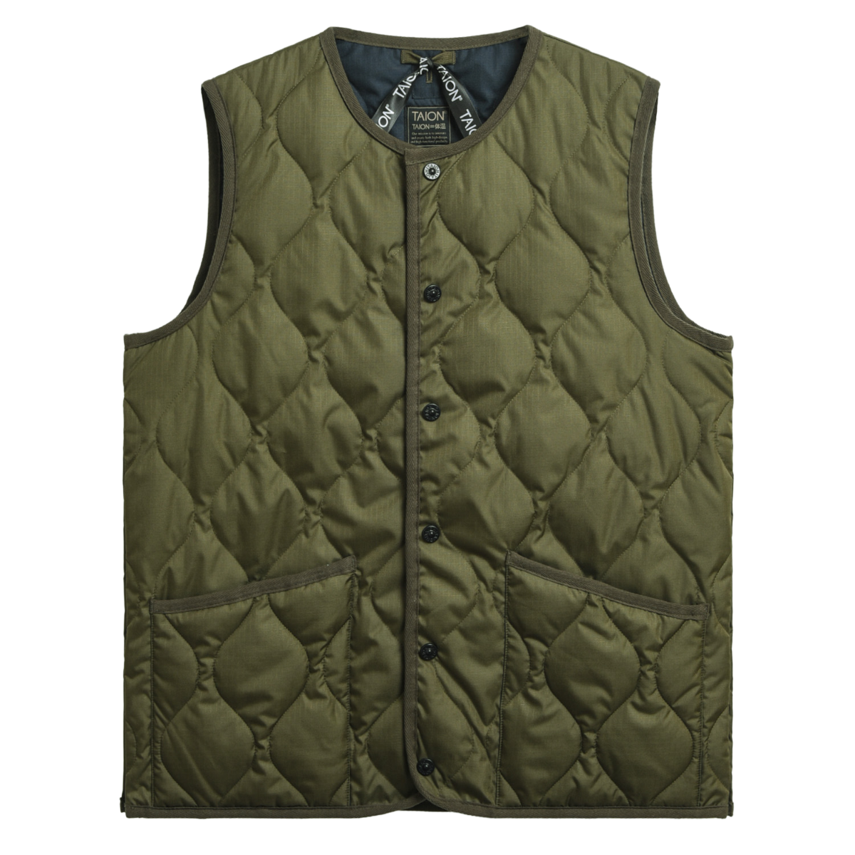TAION - CHALECO BUTTON CREW NECK DOWN