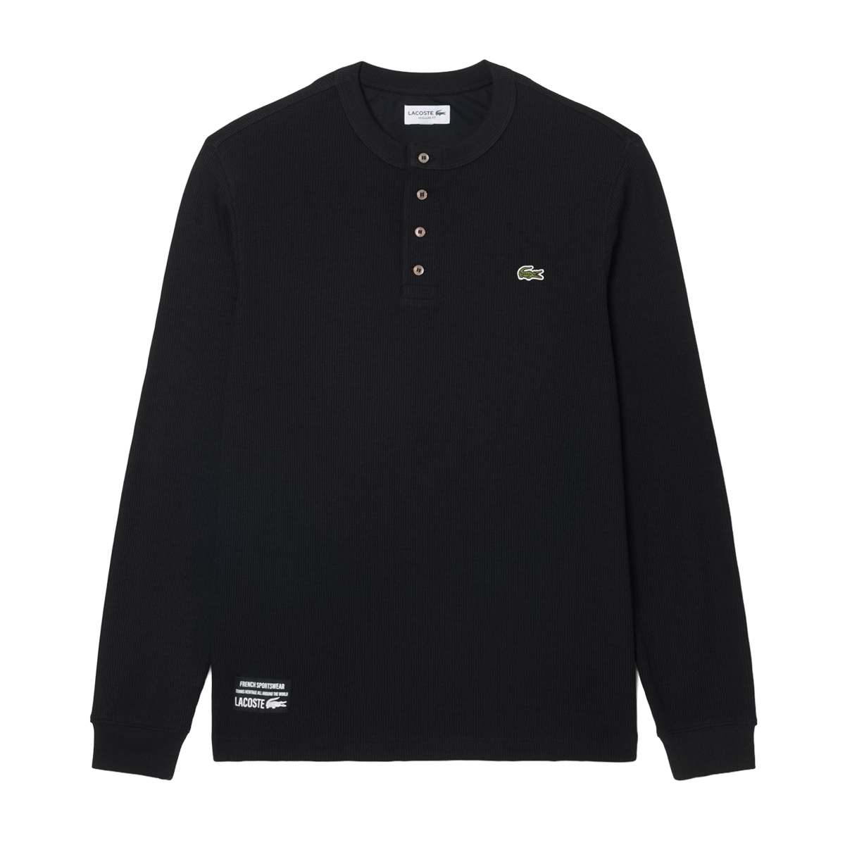 LACOSTE - CAMISETA M/L WAFFLE KNIT HENLEY