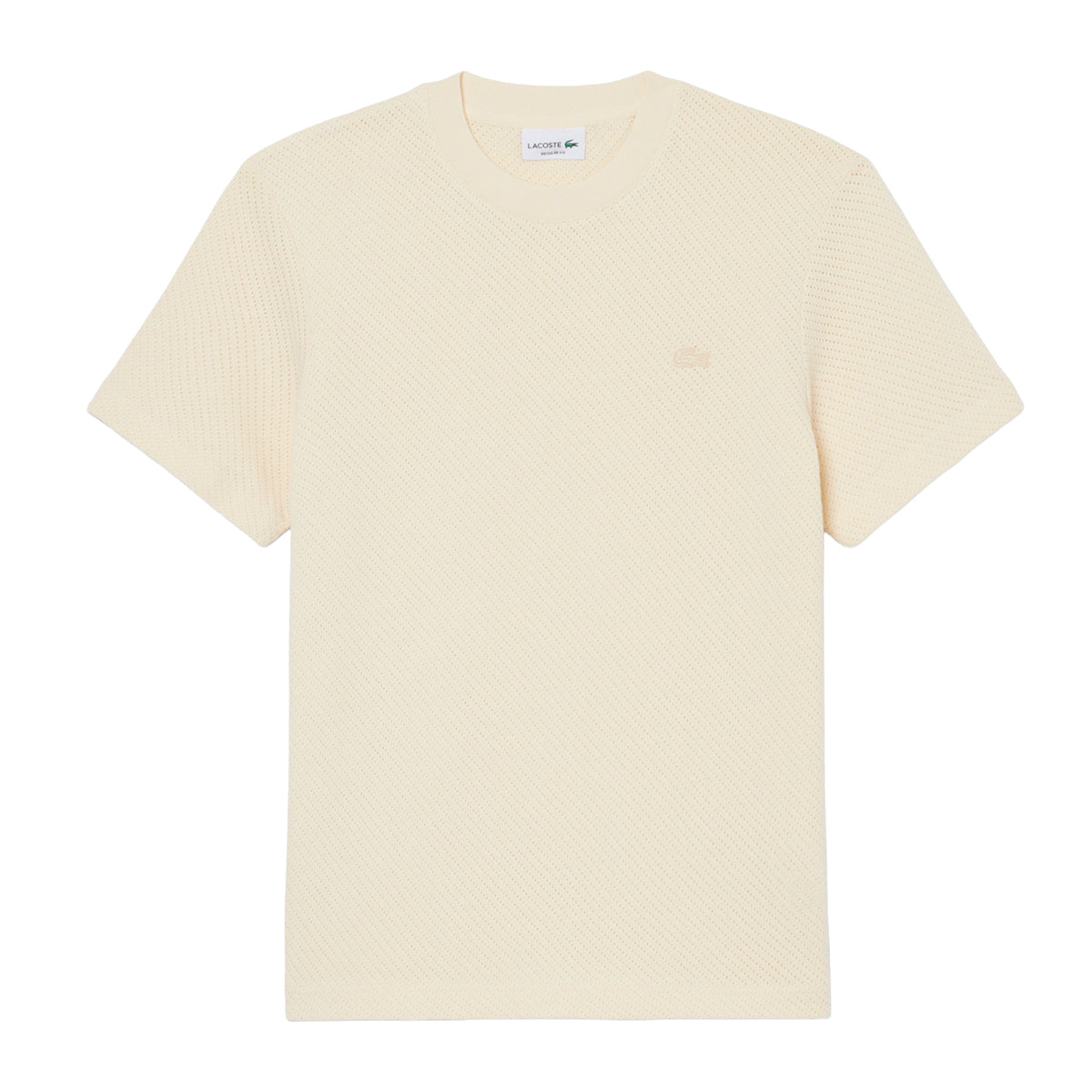 LACOSTE - CAMISETA M/C PUNO ENCAJE ALGODÓN