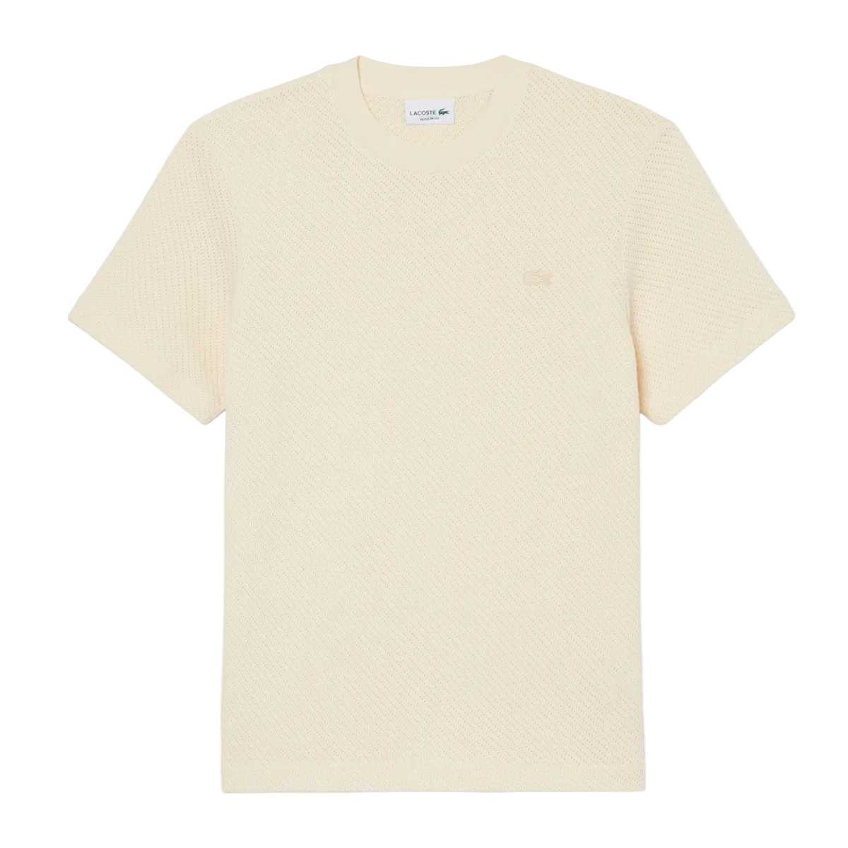 LACOSTE - CAMISETA M/C PUNO ENCAJE ALGODÓN