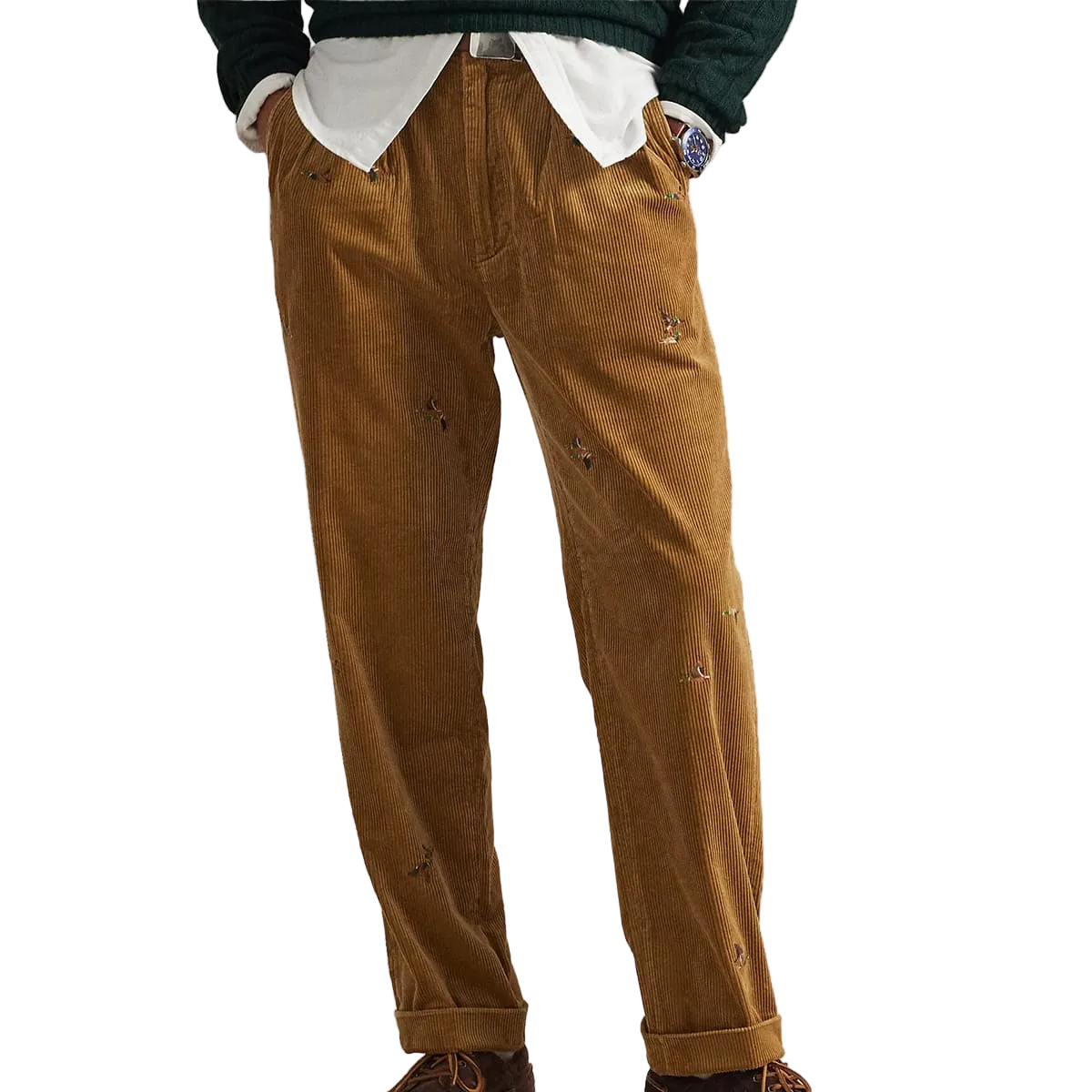 RALPH LAUREN - WHITMAN PLEATED CORDUROY TROUSERS