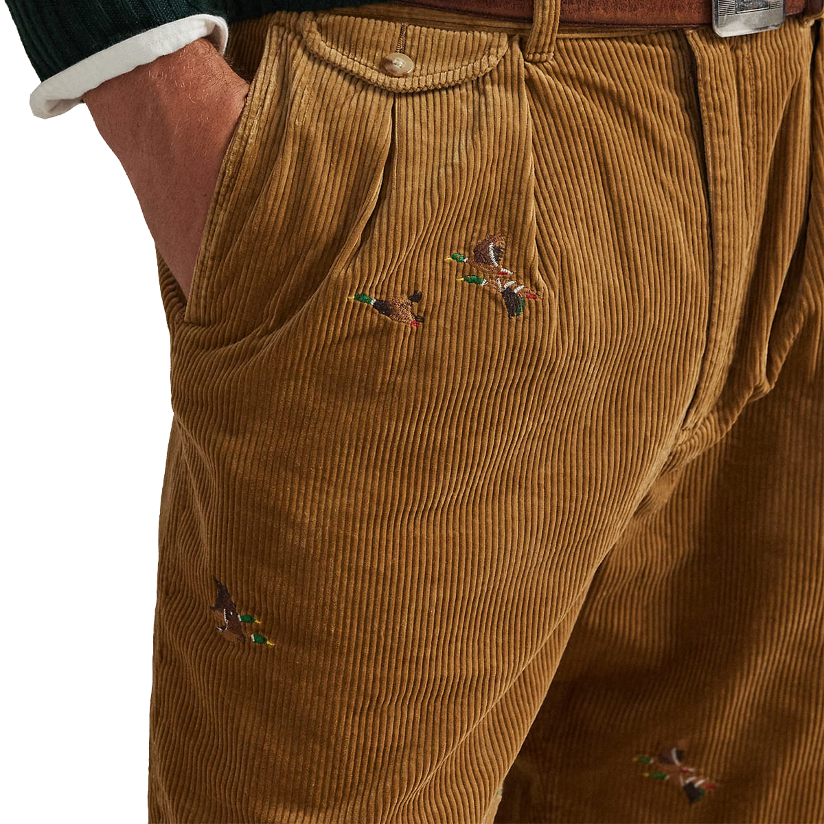 RALPH LAUREN - WHITMAN PLEATED CORDUROY TROUSERS